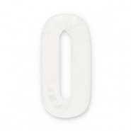 Hangers van natuursteen kwarts ovaal Transparent white