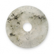 Hangers van natuursteen agaat donut 16mm Transparent grey-black
