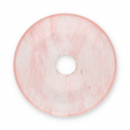 Hangers van natuursteen agaat donut 16mm Pink-transparent
