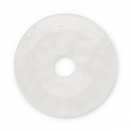 Hangers van natuursteen kwarts donut 16mm Transparent white