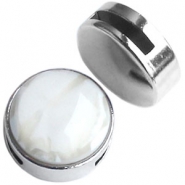 Metaal schuivers DQ Cuoio met setting voor 20mm cabochon Zilver