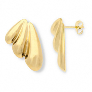 Oorbellen van Stainless steel Roestvrij staal (RVS) oorstekers Gold