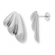 Oorbellen van Stainless steel Roestvrij staal (RVS) oorstekers Silver