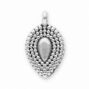Metaal bedels DQ drop Antiek zilver (nikkelvrij)