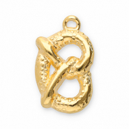 Metaal bedels DQ pretzel Goud (nikkelvrij)