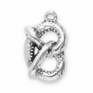 Metaal bedels DQ pretzel Antiek zilver (nikkelvrij)