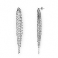 Oorbellen van Stainless steel Roestvrij staal (RVS) oorstekers Silver