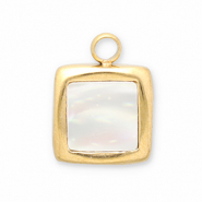 Bedels van Stainless steel Roestvrij staal (RVS) schelp square Gold-white