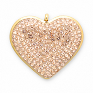 Bedels van Stainless steel Roestvrij staal (RVS) heart Gold-champagne
