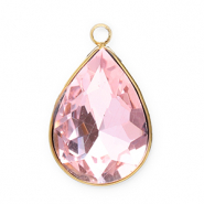 Bedels van Stainless steel Roestvrij staal (RVS) facet drop Gold-pink