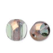 Tsjechische kralen FPB round 6mm Peridot-bronze