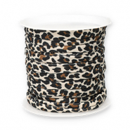 Elastisch stitched lint leopard Camel brown-black
