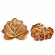Kralen van acryl leaf Cognac brown-gold