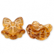 Kralen van acryl bow with christmas bells Cognac brown-gold