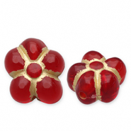 Kralen van acryl flower Red-gold