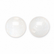 8 mm kralen van acryl met glitter White-turquoise