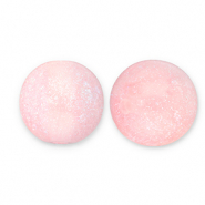 6 mm kralen van acryl met glitter Light pink-turquoise