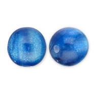 6 mm kralen van acryl met glitter Blue-turquoise