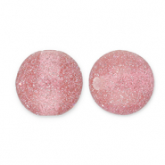 8 mm kralen van acryl met glitter Mauve pink-silver