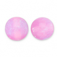 8 mm kralen van acryl met glitter Lilac pink-turquoise
