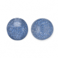 8 mm kralen van acryl met glitter Montana blue-silver