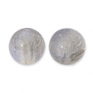 8 mm kralen van acryl met glitter Grey-turquoise