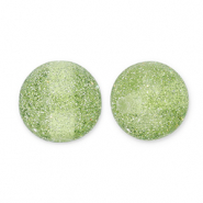 12 mm kralen van acryl met glitter Olive green-silver