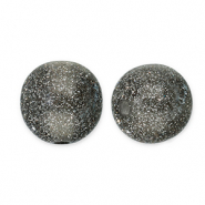 12 mm kralen van acryl met glitter Black-silver