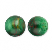 Kralen van resin met glitter 12mm Green-red
