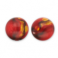 Kralen van resin met glitter 12mm Red-gold