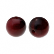 Kralen van resin 12mm Aubergine red