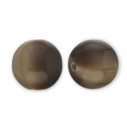 Kralen van resin 14mm Greige-dark brown