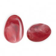 Kralen van acryl egg-shaped Red-white