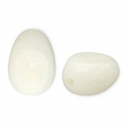 Kralen van acryl egg-shaped Off white-white