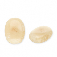 Kralen van acryl oval Beige brown-white