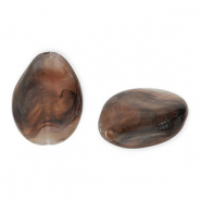 Kralen van acryl drop Brown-white