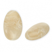 Kralen van acryl oblong oval Beige brown-white