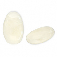 Kralen van acryl oblong oval Off white-white