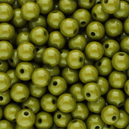 6 mm kralen van acryl shiny Olive green