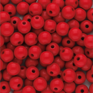 6 mm kralen van acryl shiny Red