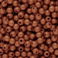 4 mm kralen van acryl shiny Dark cognac brown