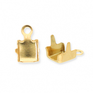 Benodigdheden van Stainless steel Roestvrij staal (RVS) eindkapjes voor strass chain 3mm Gold