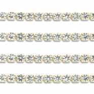 Strass chain van Stainless steel Roestvrij staal (RVS) 4mm Gold-crystal