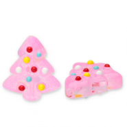 Glas kralen Christmas tree Neon pink-multicolour