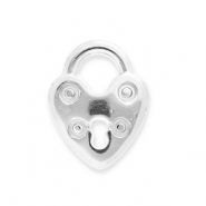Bedels van Stainless steel Roestvrij staal (RVS) clasp heart Silver