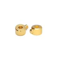 Eco-brass&reg; Metaal onderdelen DQ knijpkraal tube Goud (nikkelvrij)