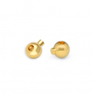 Eco-brass&reg; Metaal onderdelen DQ knijpkraal round Goud (nikkelvrij)