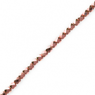 Top facet kralen Metallic vintage pink