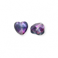 Facet fashion kralen heart Anthracite-AB coating