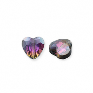 Facet fashion kralen heart Anthracite-AB coating